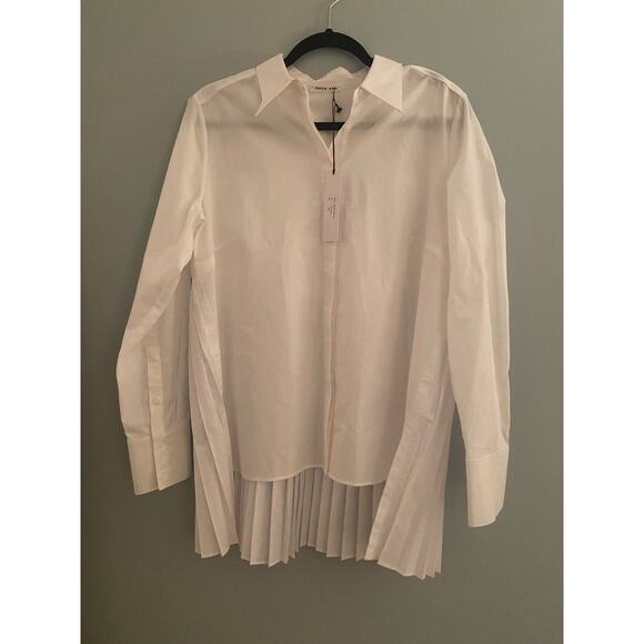 NWT Hana San White Pleated Shirt Size 38 - Picture 4 of 5